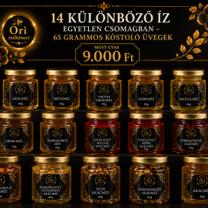 14 különböző íz egyetlen csomagban - 65 grammos méz kóstolócsomag